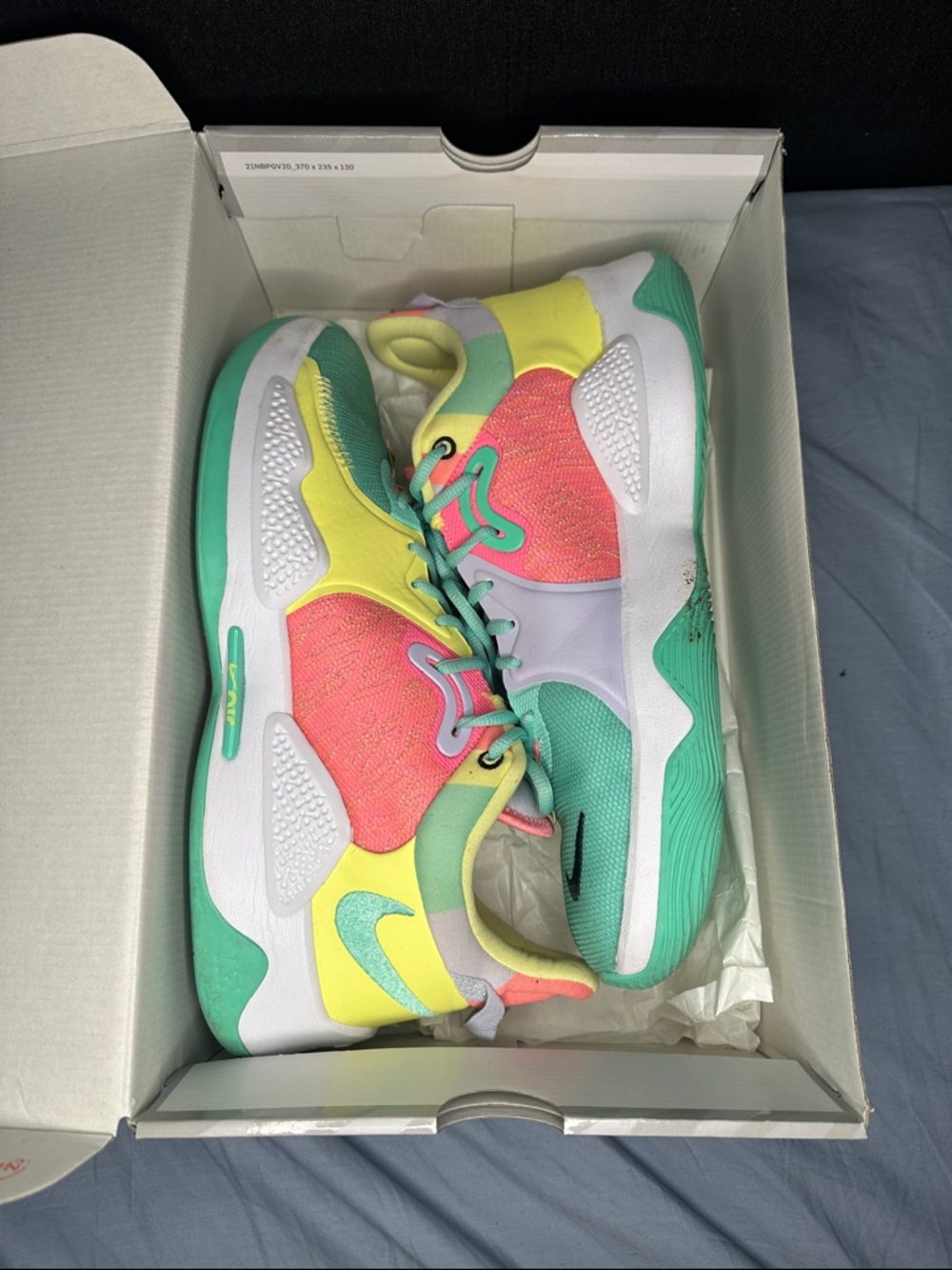 Nike Men’s Multicolor Pastel Athletic Sneakers - Green, Yellow, Pink